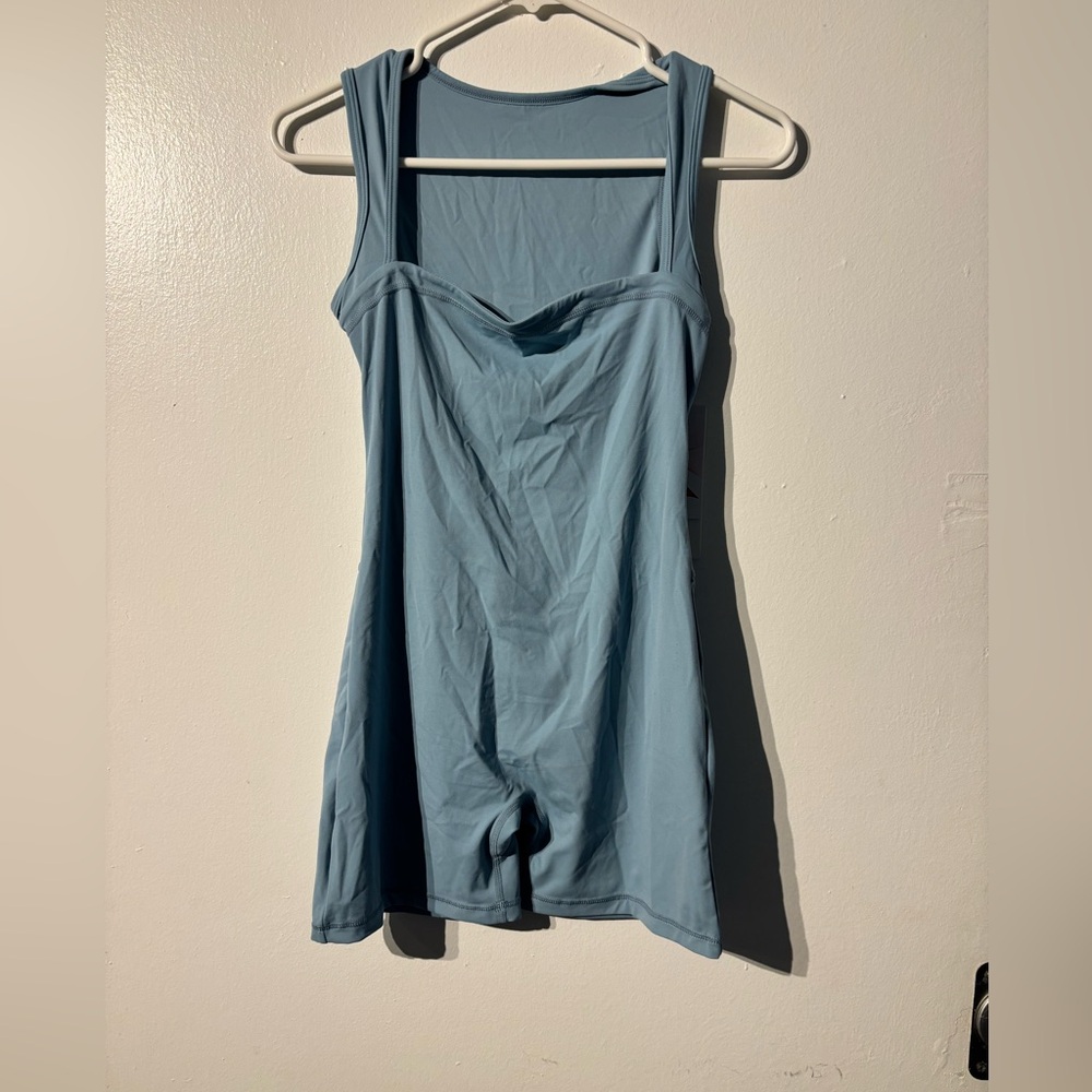 Sunzel Blue Athletic Romper One Piece Shorts Lycra Stretch NWT Size M